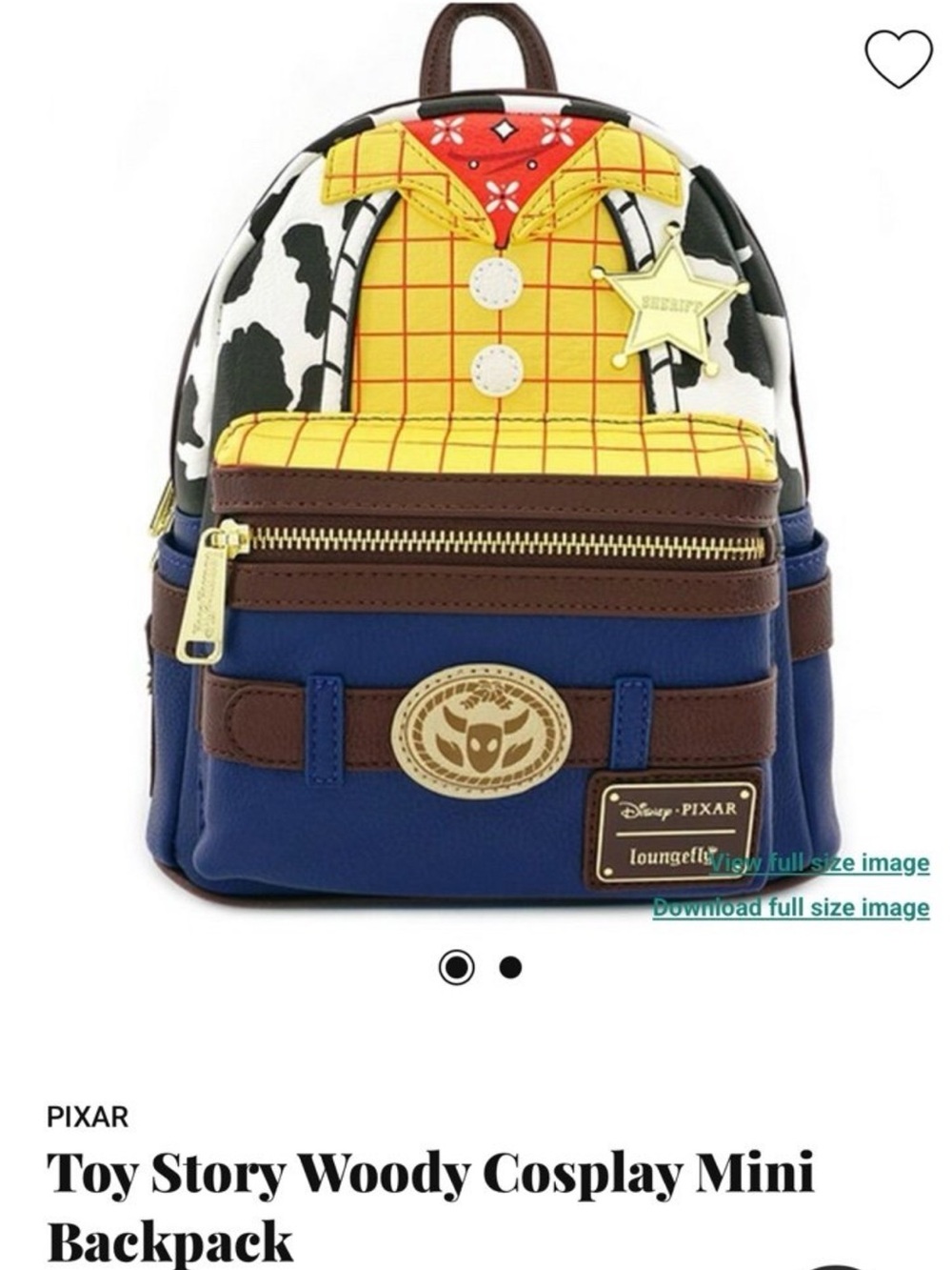 Loungefly Woody-Inspired Mini Backpack - Yellow/Blue/Brown/Black